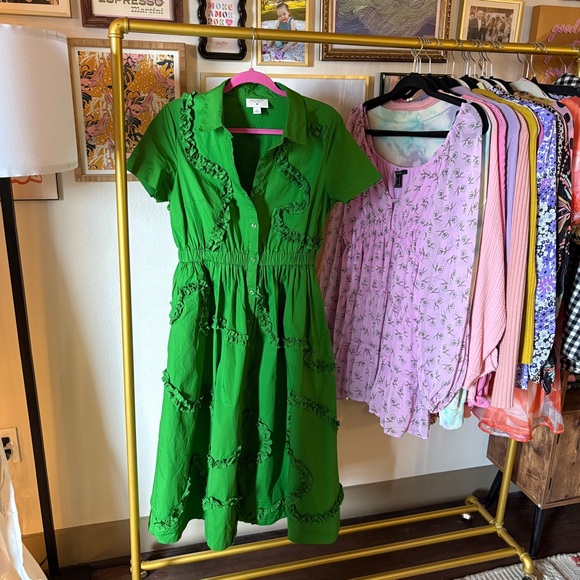 Kate Spade x Target Green Ruffled Midi Dress